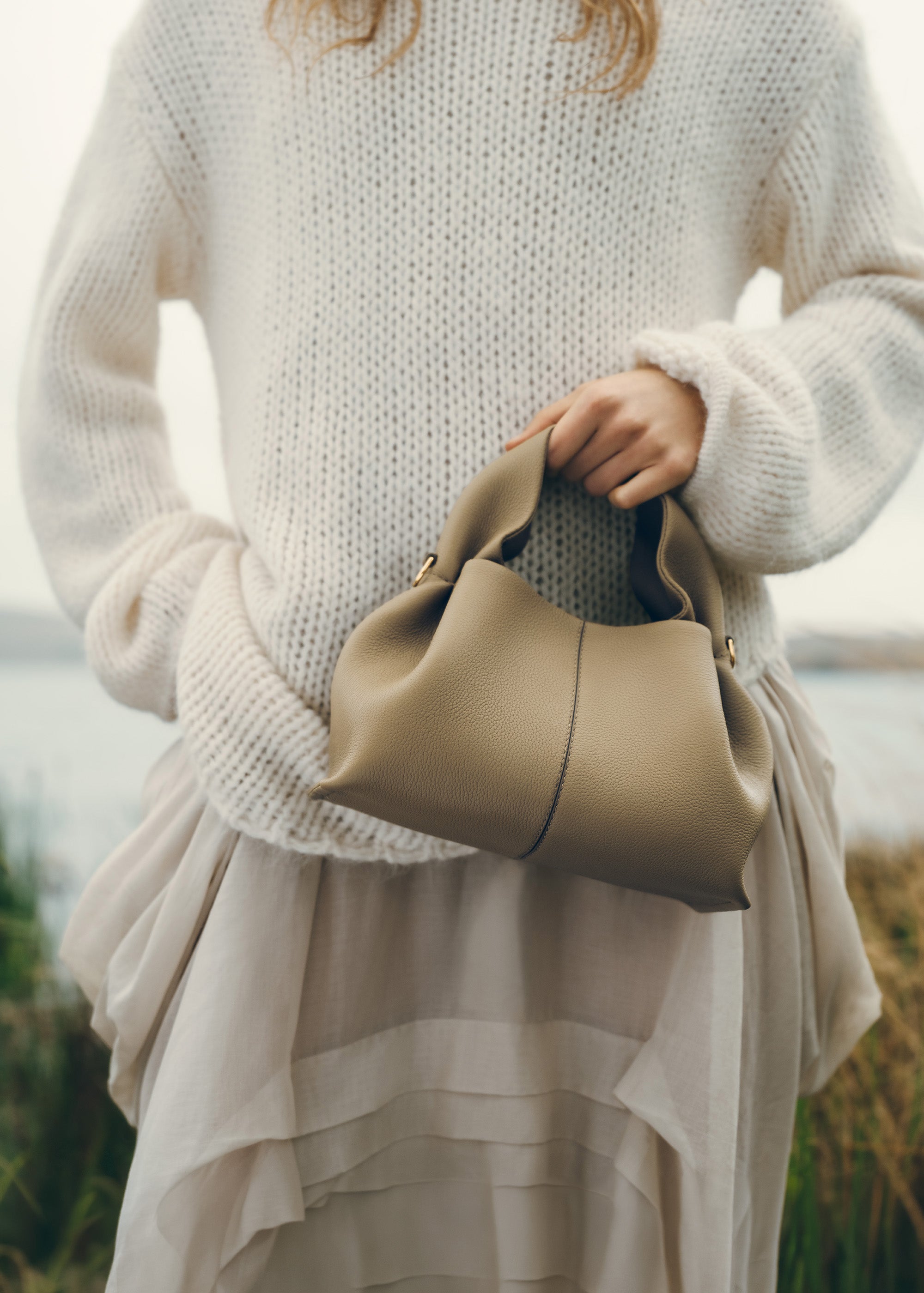 Polène | Bag - Numéro Neuf Mini - Textured Smoky Olive – Polène EU