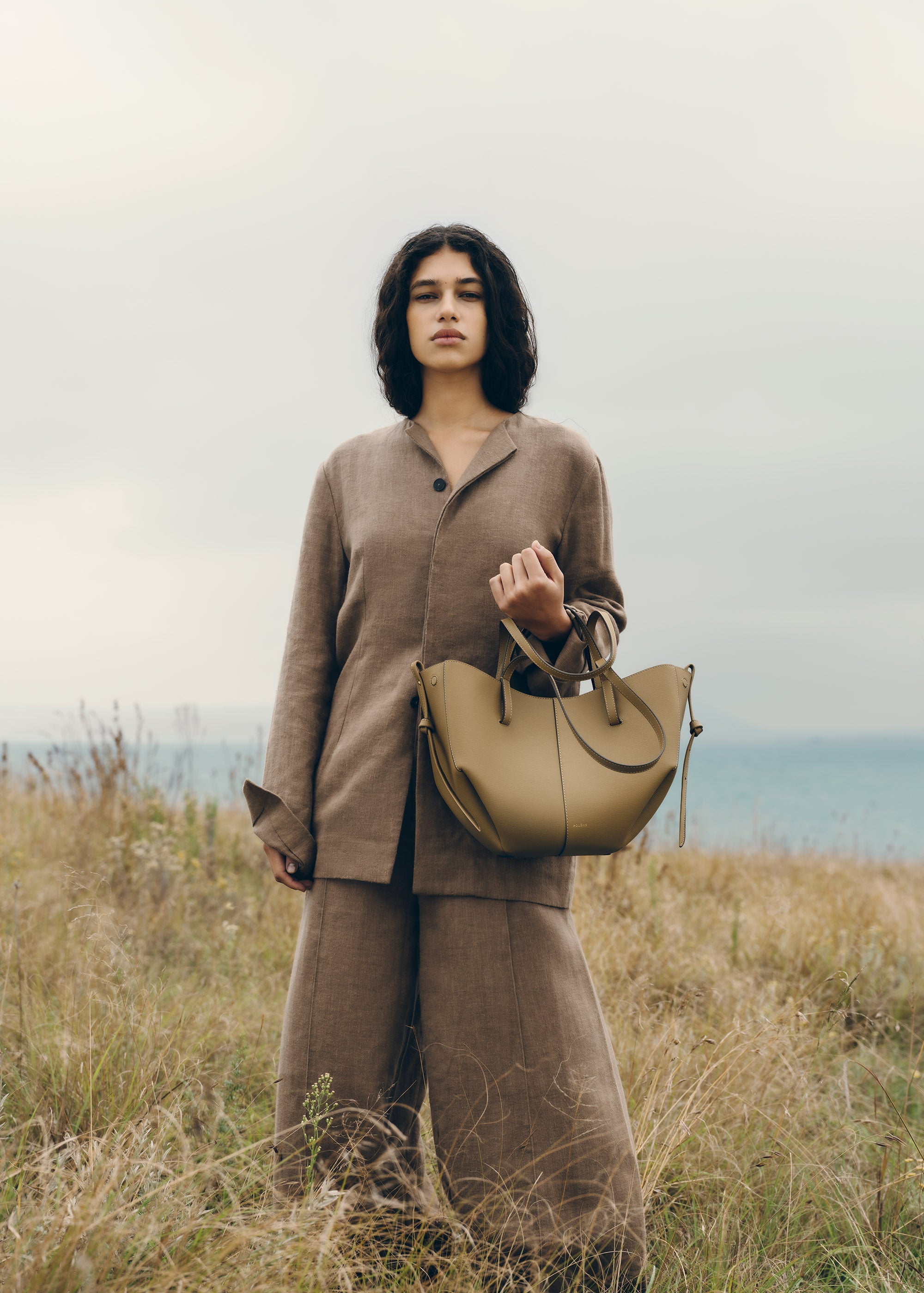Polène | Bag - Cyme Mini - Textured Smoky Olive – Polène EU