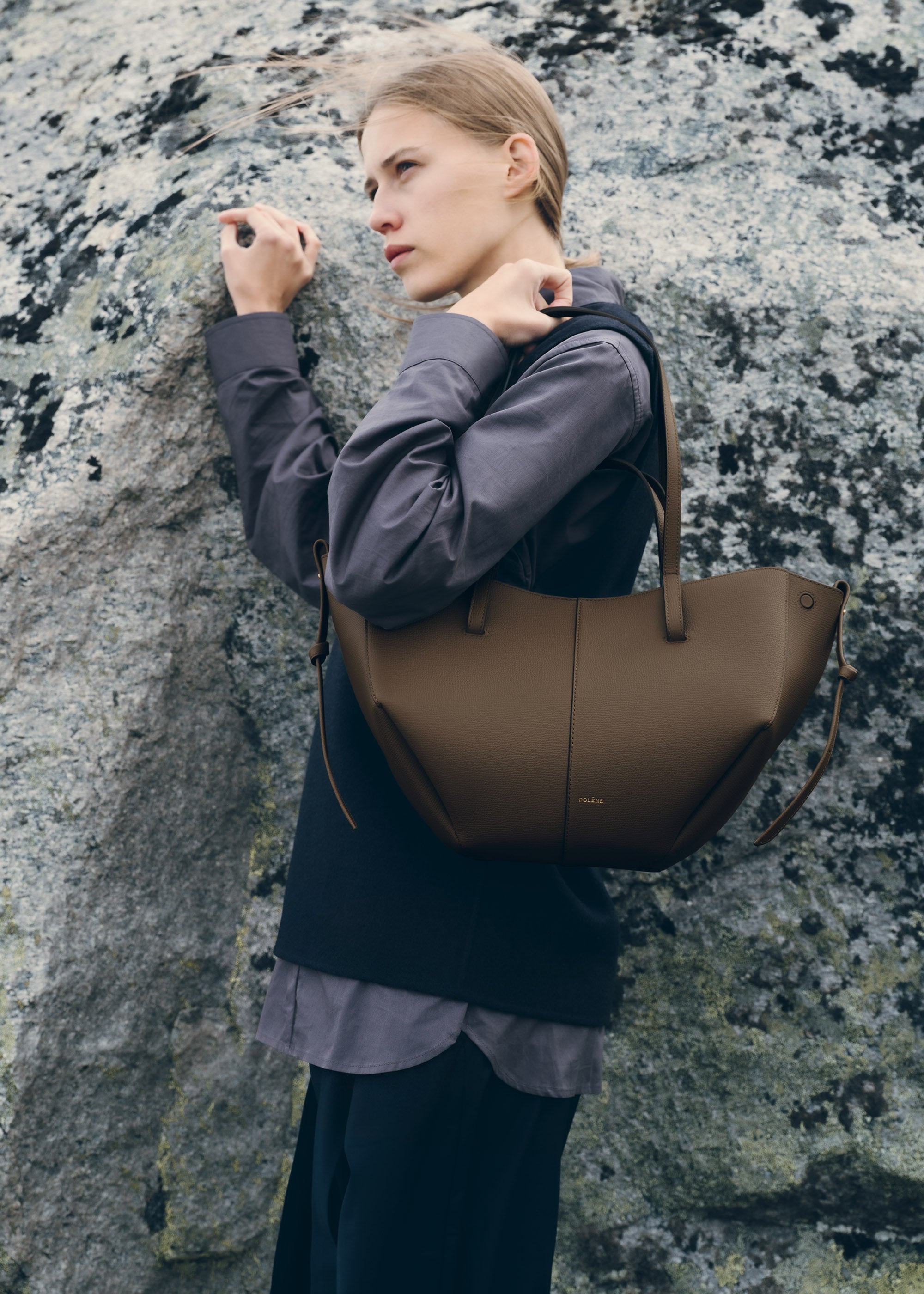 Polène | Bag - Cyme Mini - Textured Candied Chestnut – Polène EU