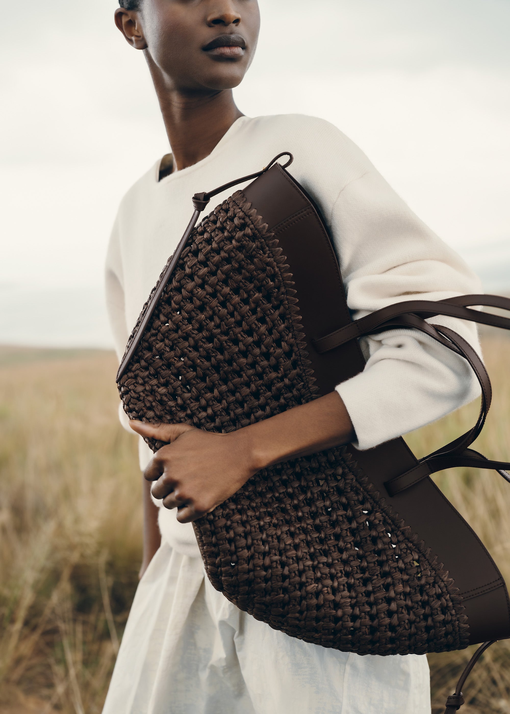 Polène | Bag - Cyme - Raphia Ebony – Polène EU