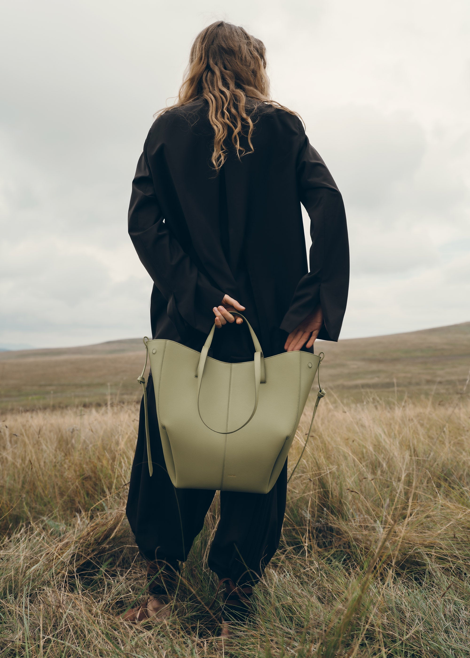 Polène | Bag - Cyme Tote - Textured Linden – Polène EU