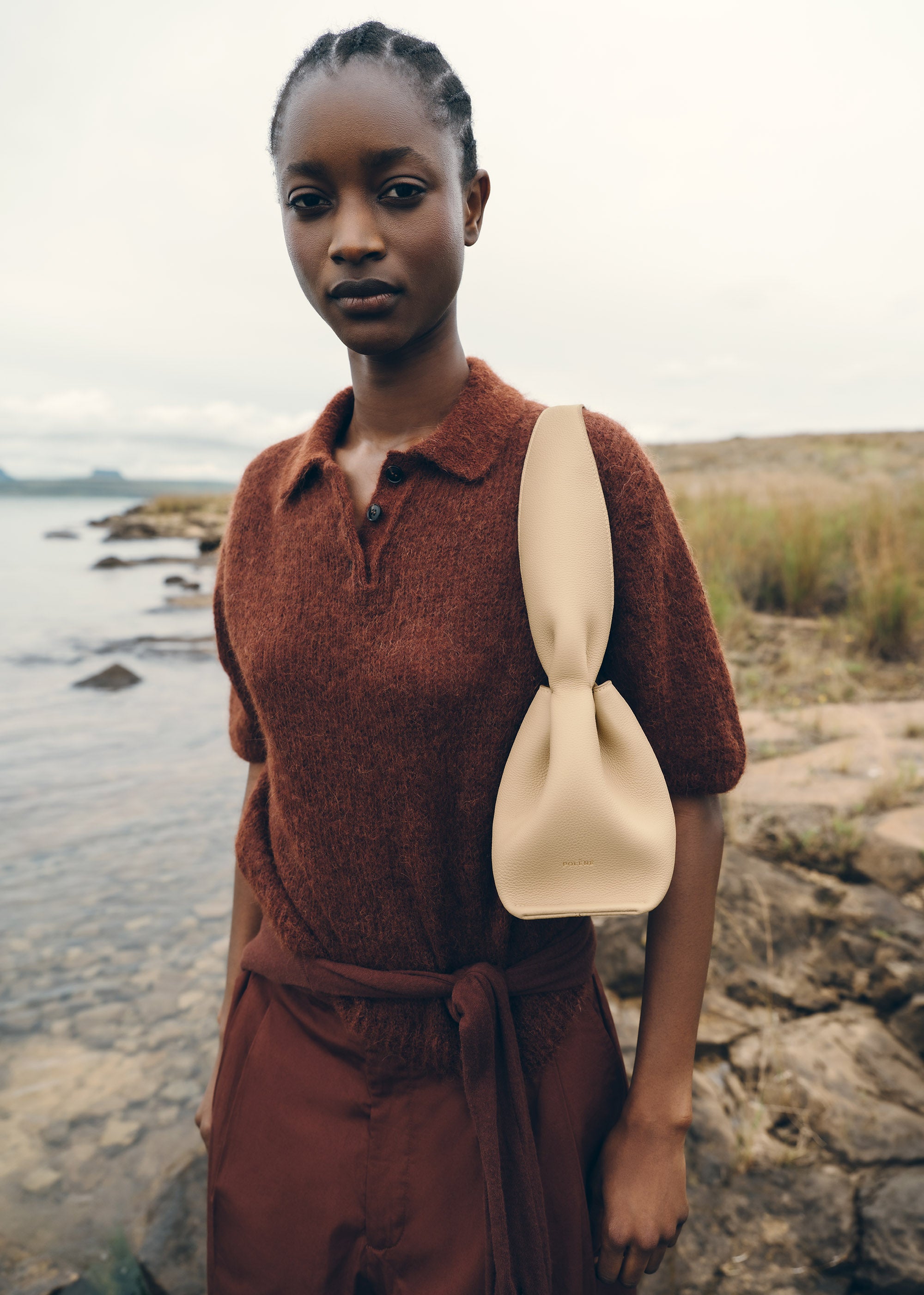 Polène | Bag - Numéro Neuf East-West - Textured Sand – Polène EU