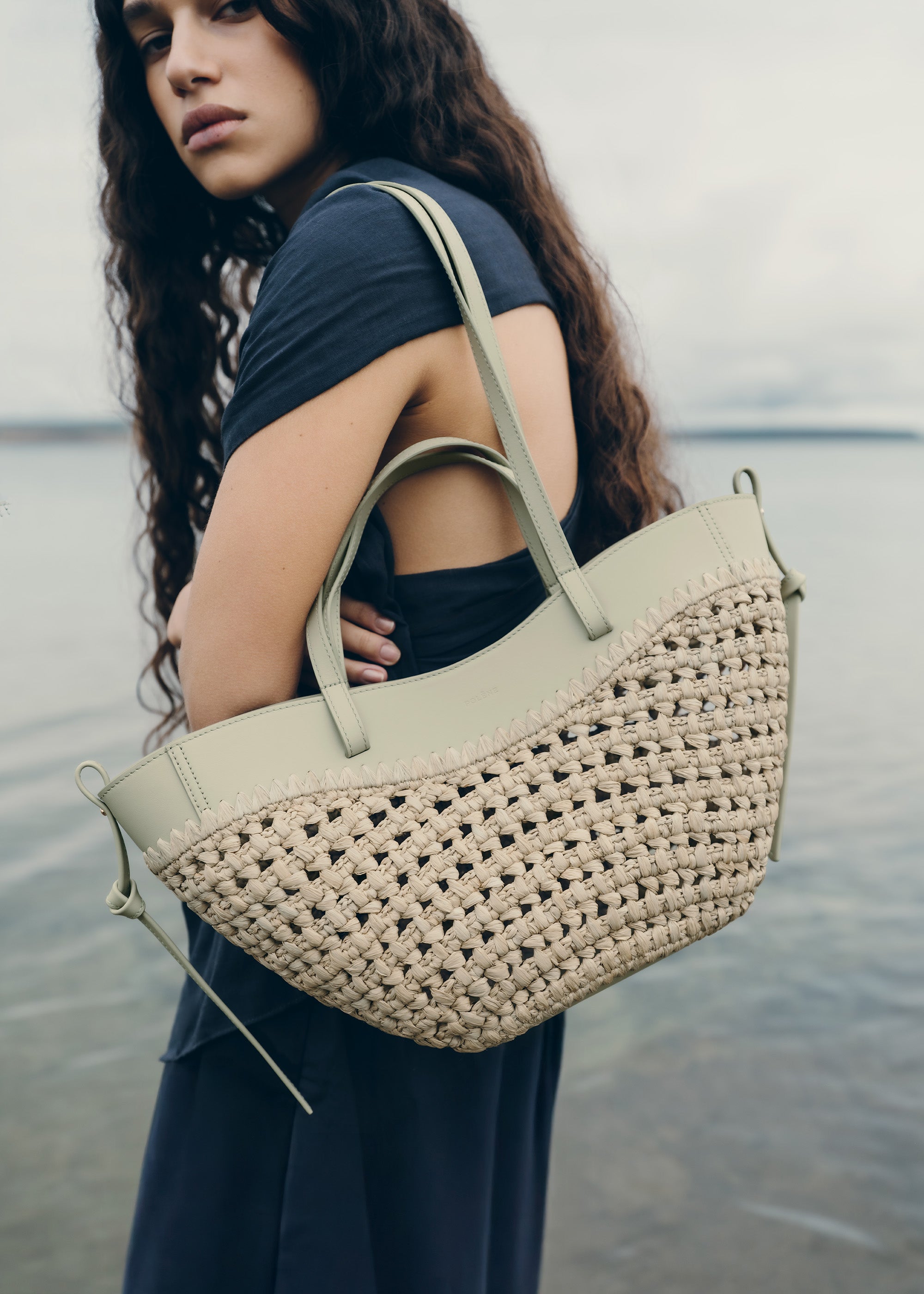 Polène | Bag - Cyme Mini - Raffia Laurel – Polène EU