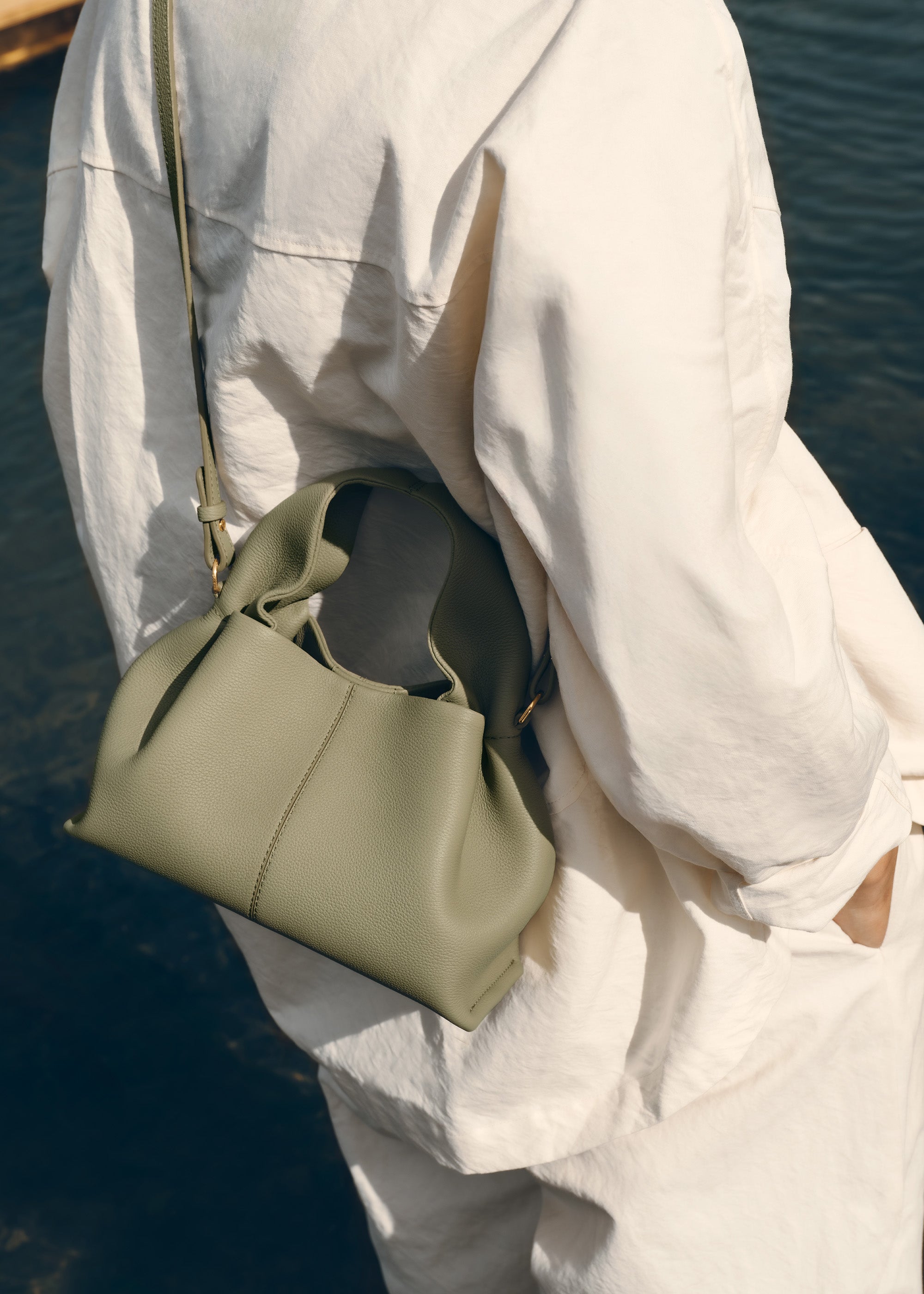 Polène | Bag - Numéro Neuf Mini - Textured Linden – Polène EU