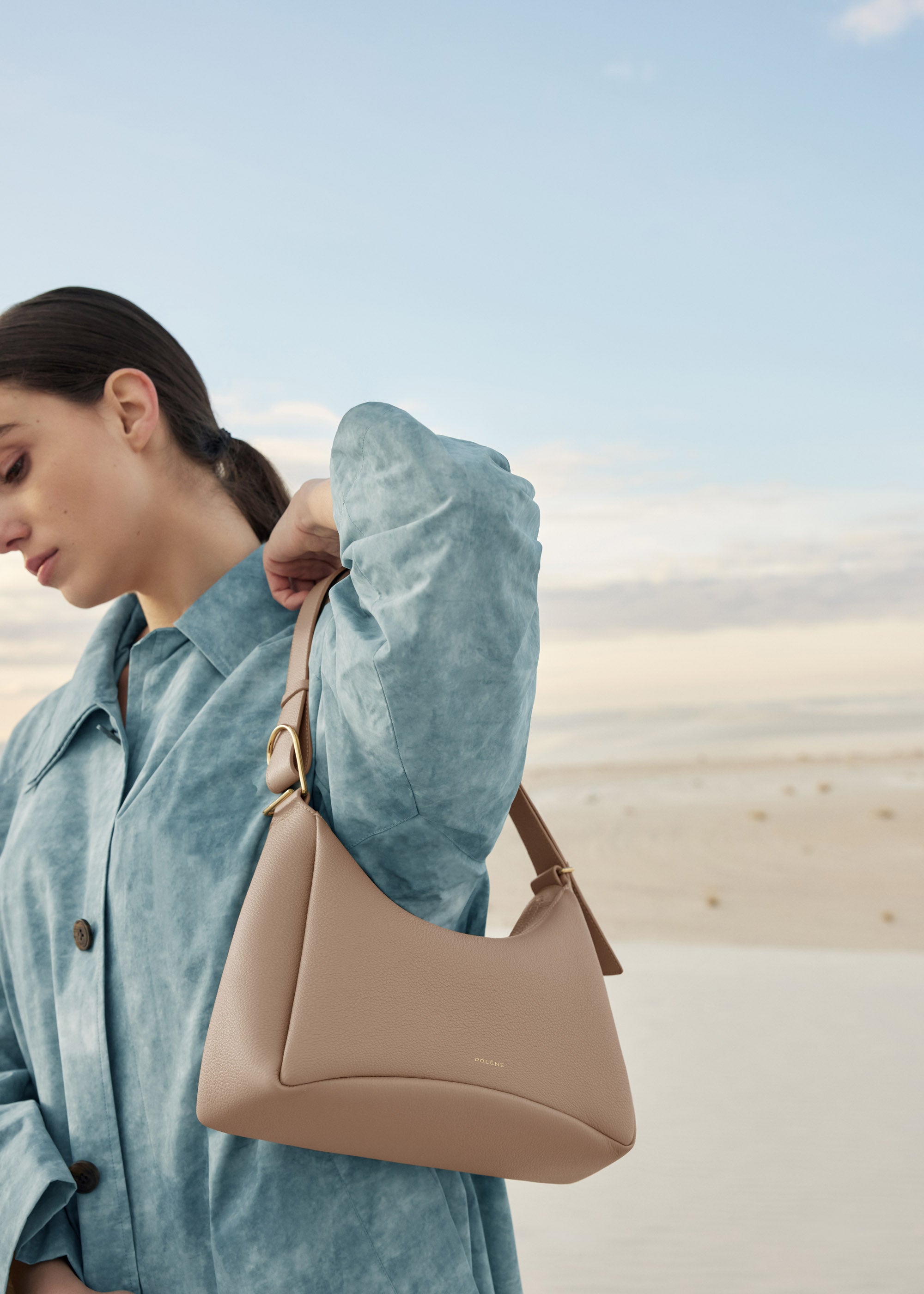 Polène | Bag - Umi - Textured Taupe – Polène EU