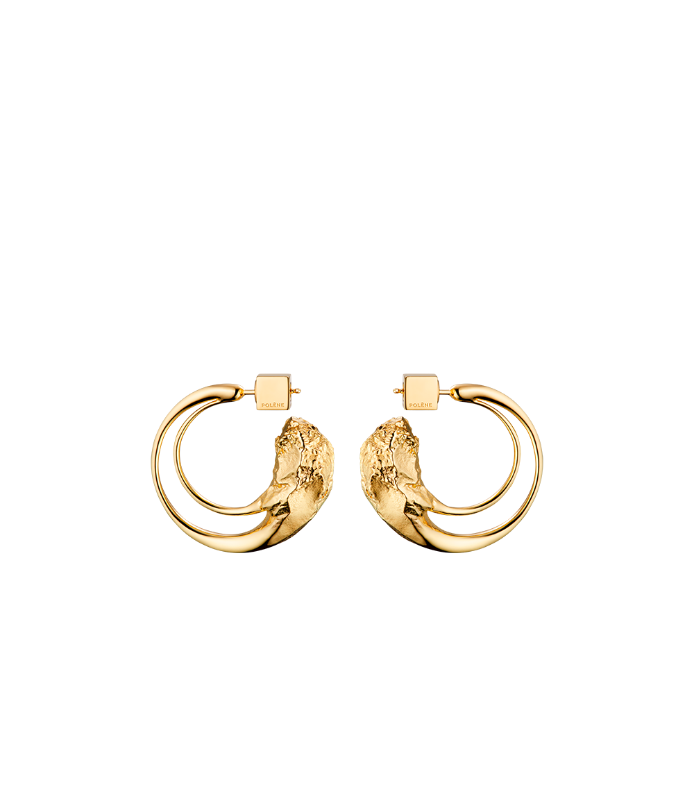 Eroz Hoop Earrings - 24 carat gold gilded