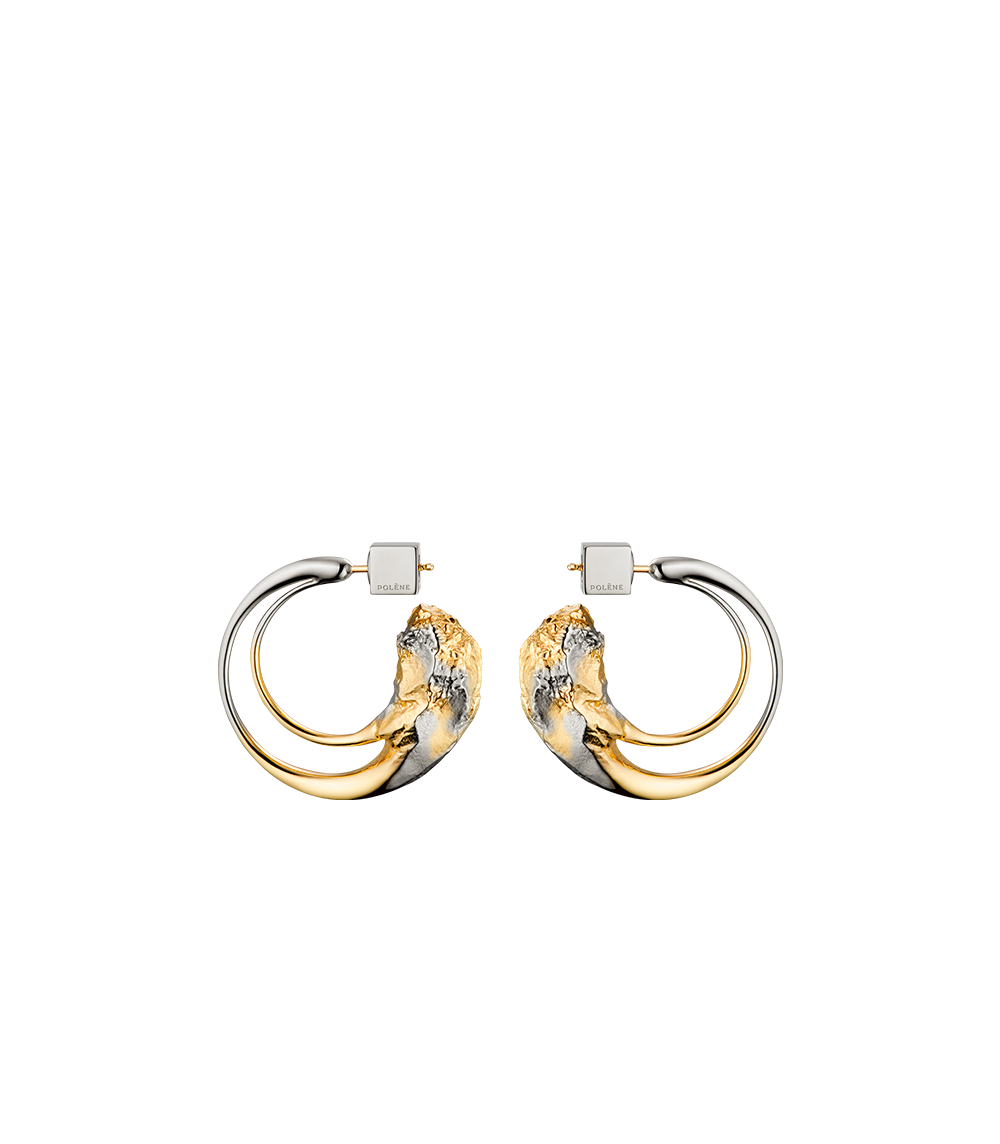 Eroz Hoop Earrings - Duo palladium with 24 carat gold plating