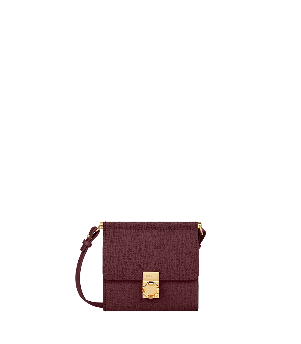 Numéro Sept Crossbody Wallet - Textured Burgundy