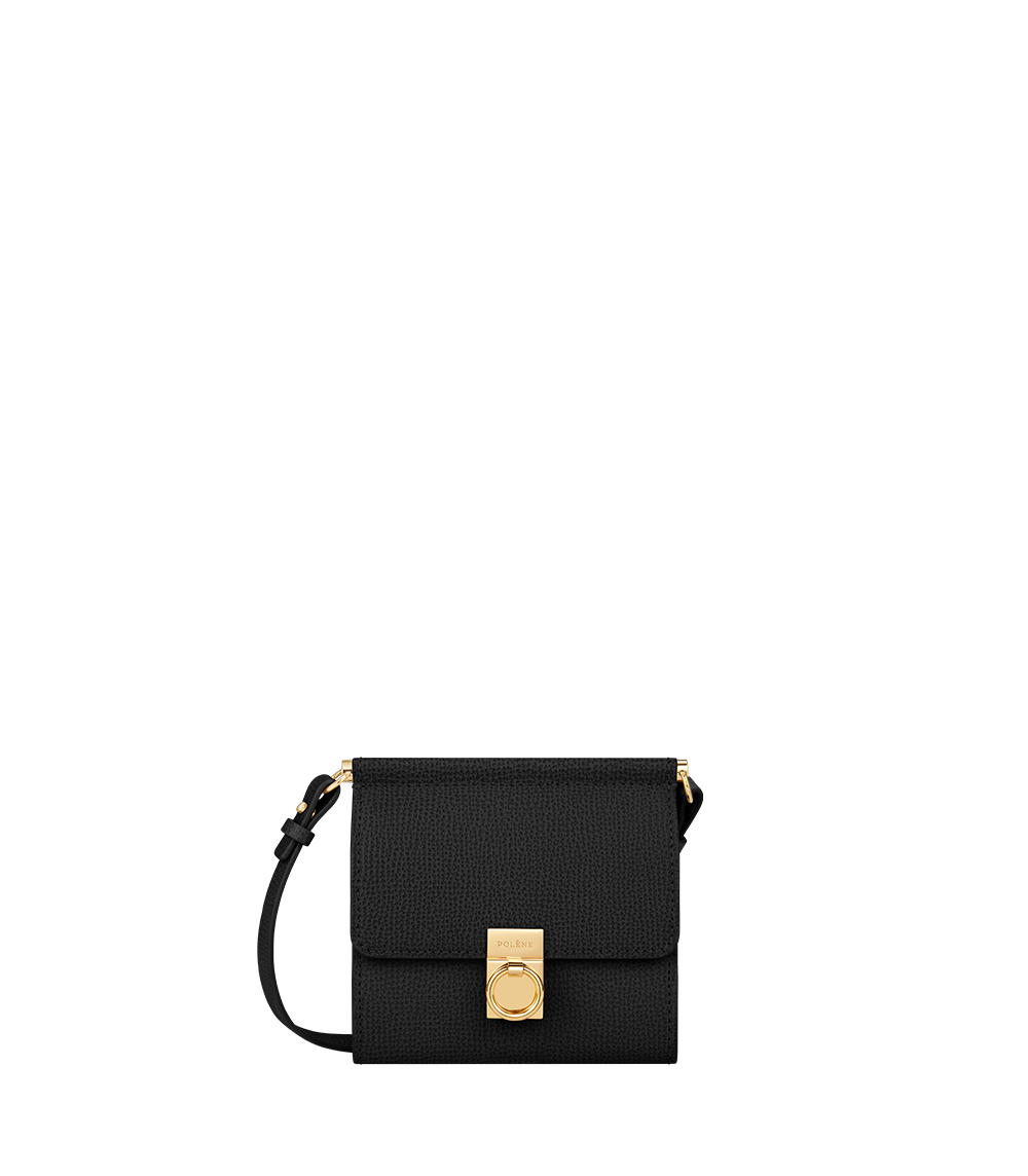 Numéro Sept Crossbody Wallet - Textured Black